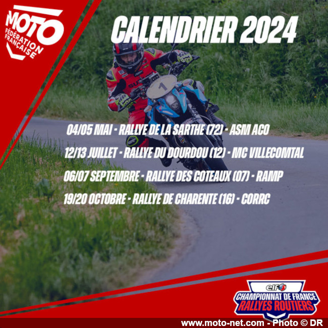 Le calendrier 2024 des compétitions moto en France est en ligne !
