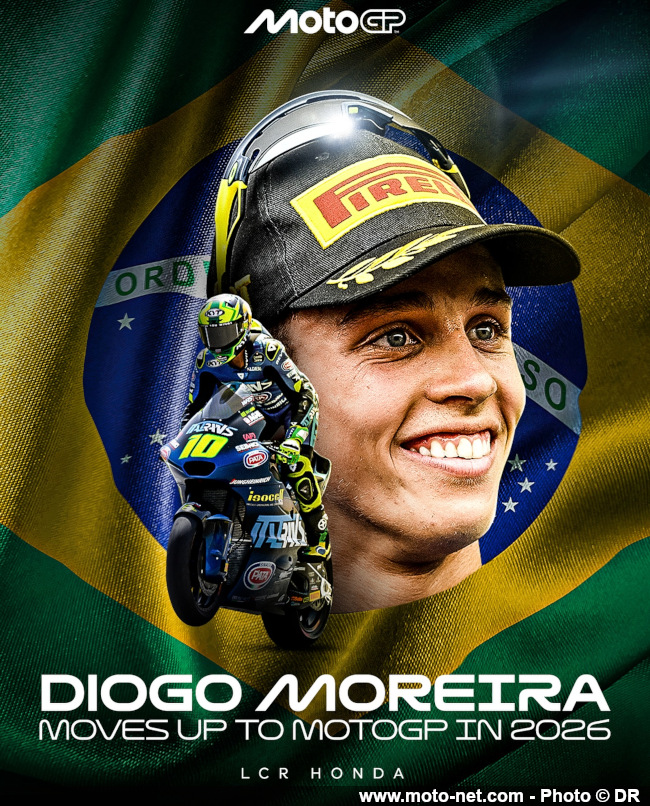 Le brésilien n°10 Diogo Moreira monte en MotoGP chez Honda LCR Le brésilien n°10 Diogo Moreira monte en MotoGP chez Honda LCR