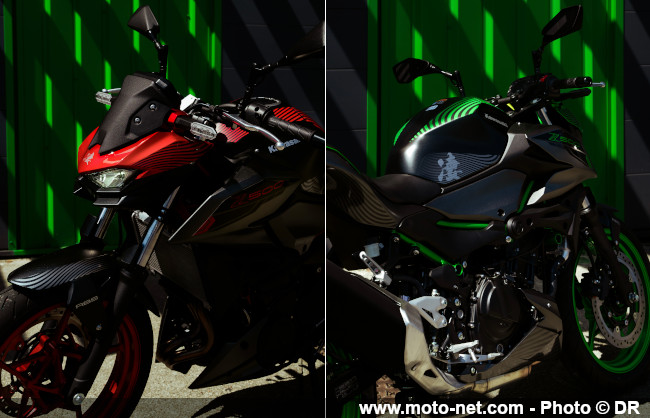 Kawasaki sort deux Z500 Sugomi Edition aux stickers zébrés
