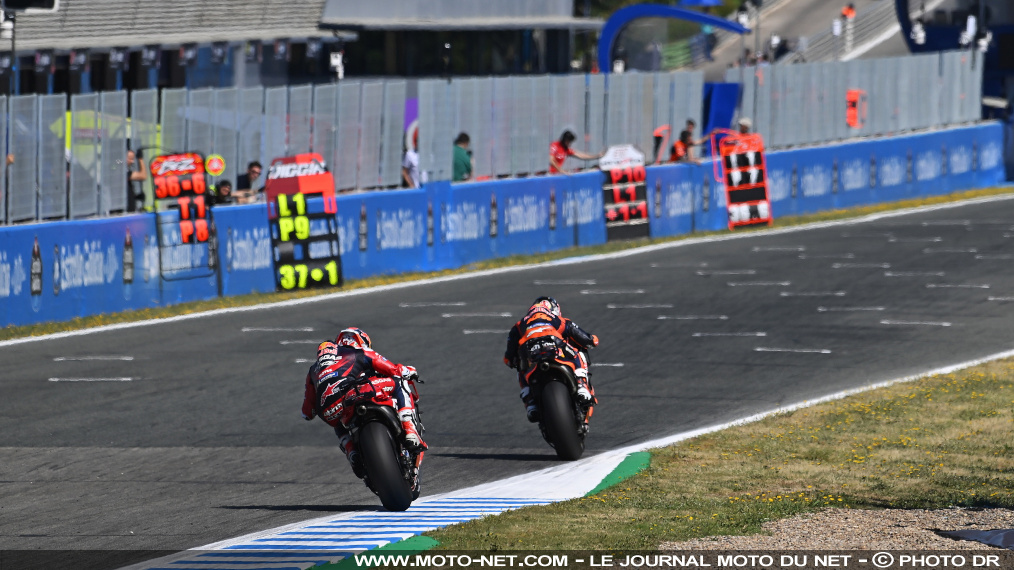 Les meilleurs moments du GP d'Espagne MotoGP 2024 en vidéo

Festival de chutes au sprint (15 !), Fabio sanctionné à cause d'un pneu pas assez gonflé, puis superbe duel entre Francesco Bagnaia et Marc Marquez en course principale : retrouvez les meilleurs moments du Grand Prix d'Espagne 2024 à Jerez en vidéo par le diffuseur Canal+.
