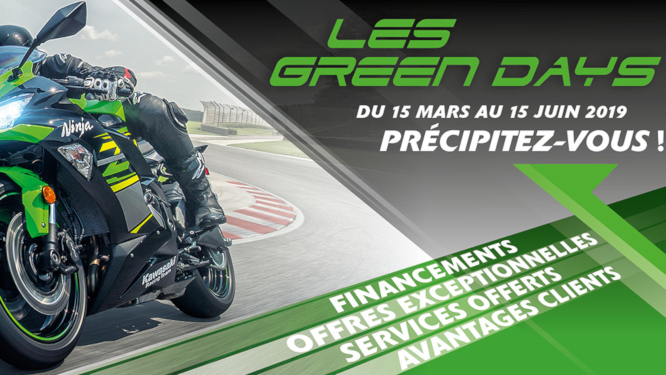 Offres spéciales Green Days chez les concessionnaires Kawasaki