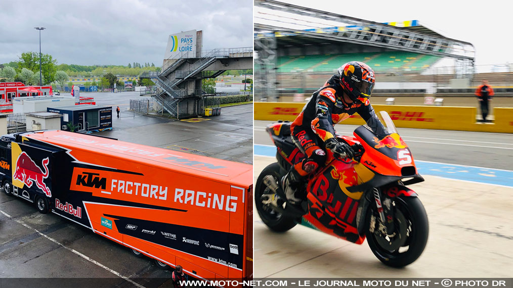 Le team MotoGP KTM en essais privés au Mans avec Zarco et Espargaro