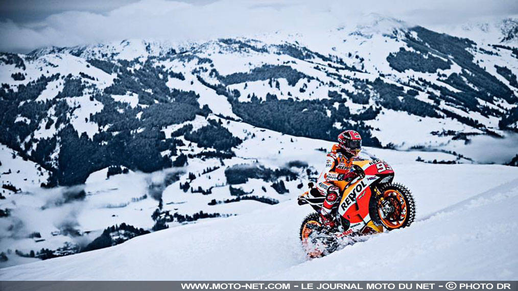 [Vidéo] MotoGP : Marc Marquez et sa Honda sur la neige à Kitzbühel !