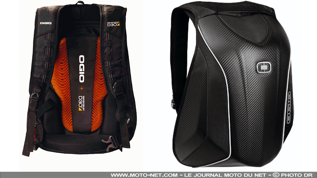 Protections - Sac à dos moto avec dorsale D3O Ogio Mach 5