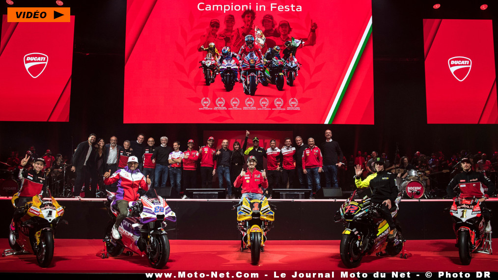 Ducati célèbre le triplé de ses pilotes en MotoGP, WorldSBK et WSSP 2023