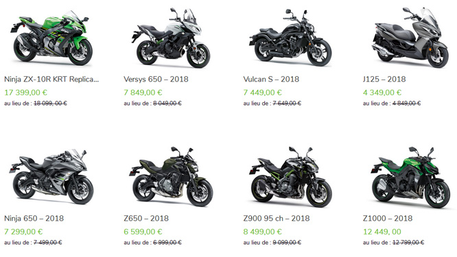 Réductions chez Kawasaki jusqu'au 31 octobre 2018