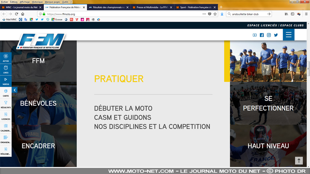 La Fédération française de motocyclisme met en ligne son nouveau site Internet