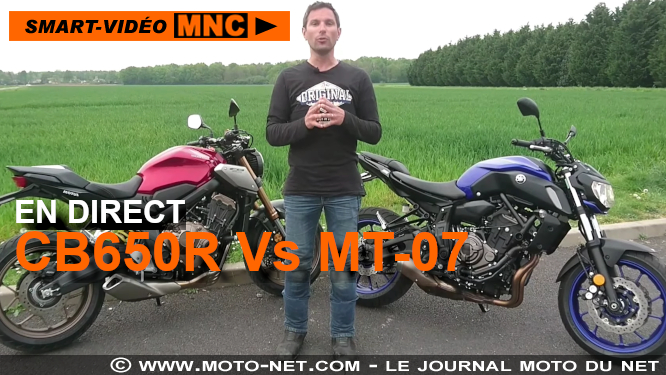 Smart-vidéo en direct : Duel Honda CB650R Vs Yamaha MT-07