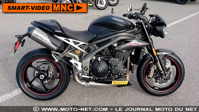 Smart vidéo en direct de notre essai Speed Triple 2018 : moteur et bonus track