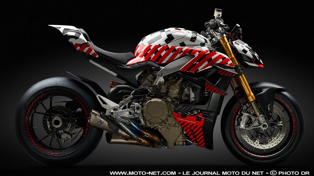 Le prototype du Ducati Streetfighter fait gronder son V4 à Pikes Peak
