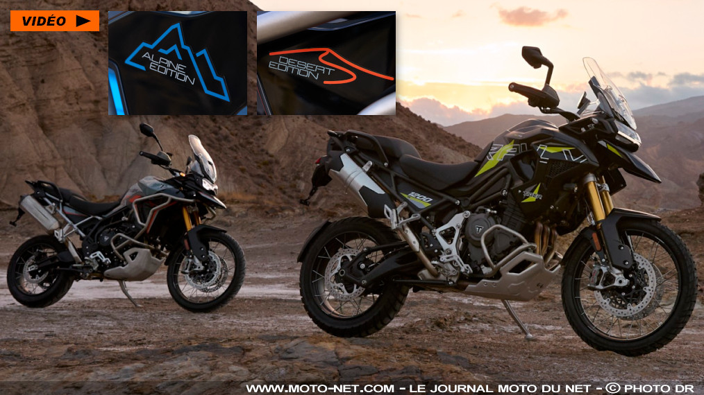 Éditions spéciales Alpine ou Desert sur les Triumph Tiger 900 et 1200 

Triumph acère les griffes de ses Tiger 900 et 1200 pour 2026 ! Comme en 2020 avec ses anciennes Tiger 1200 XRx et XCx, la firme d'Hinckley propose des éditions Alpine ou Desert sur ses deux authentiques trails. Mieux équipées, ses motos ne sont pas plus chères que les modèles GT ou Rally qui leur servent de base. Présentations.
