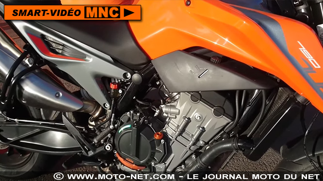 Smart vidéo en direct de notre essai KTM 790 Duke : instrumentation et moteur