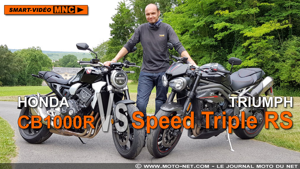 Smart vidéo en direct de notre Duel CB1000R Vs Speed Triple RS