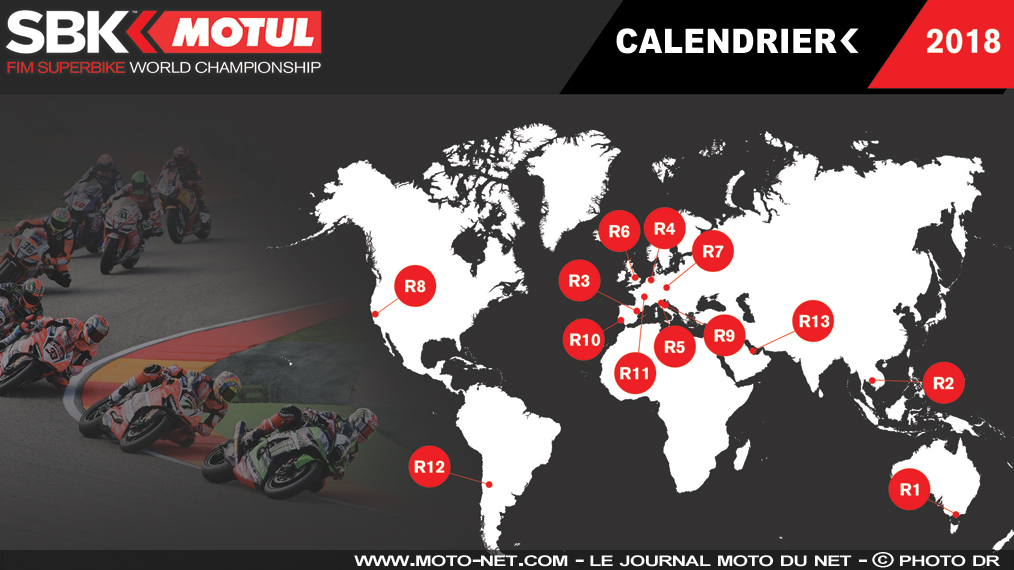 Calendrier et comptes rendus du World Superbike 2018